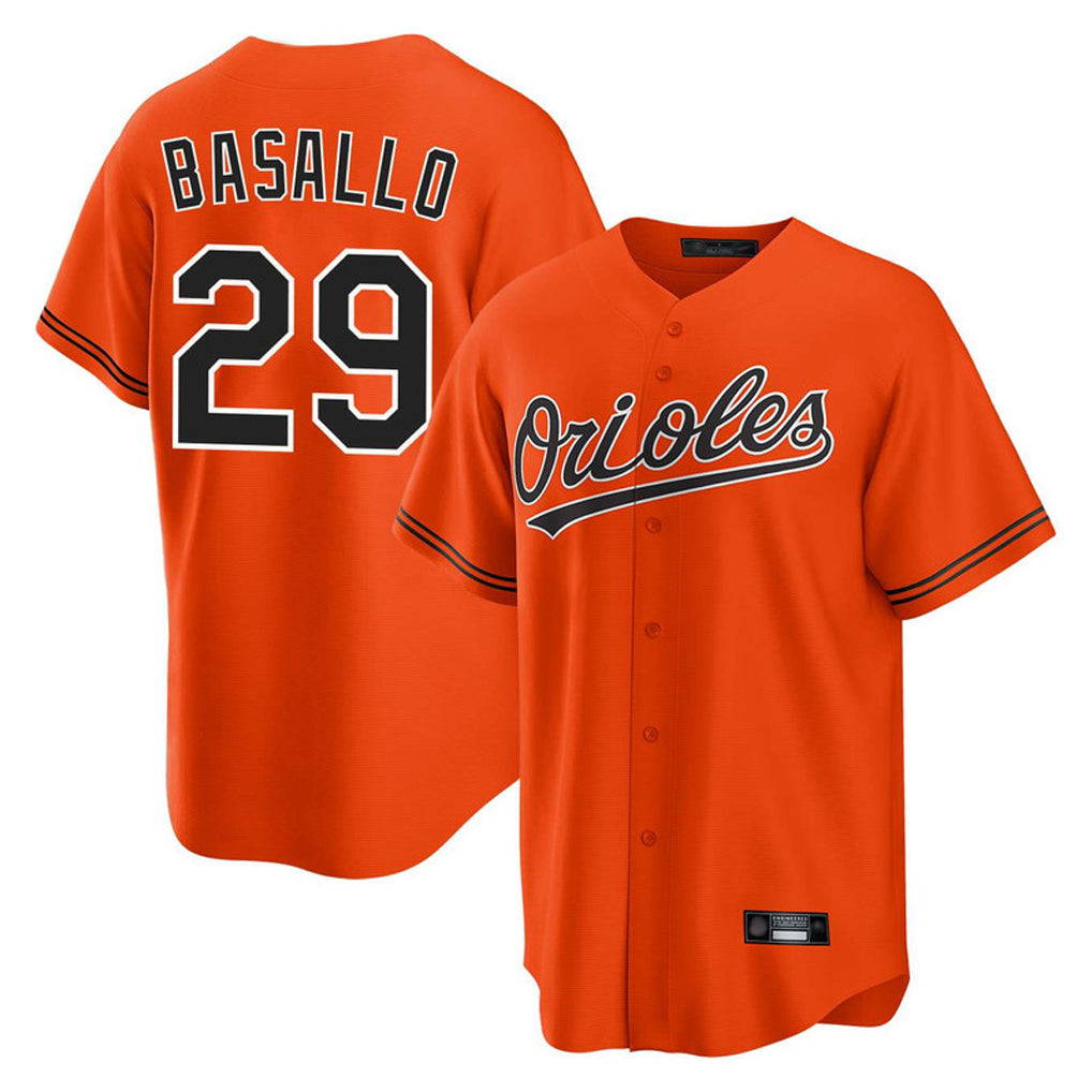 Davalo B.Orioles #29 Samuel Basallo Player Orange Home Game Stitched Jerseys