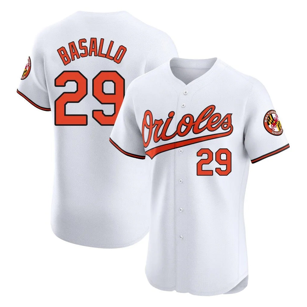 Davalo B.Orioles #29 Samuel Basallo Player White Limited Elite Home Game Stitched Jerseys