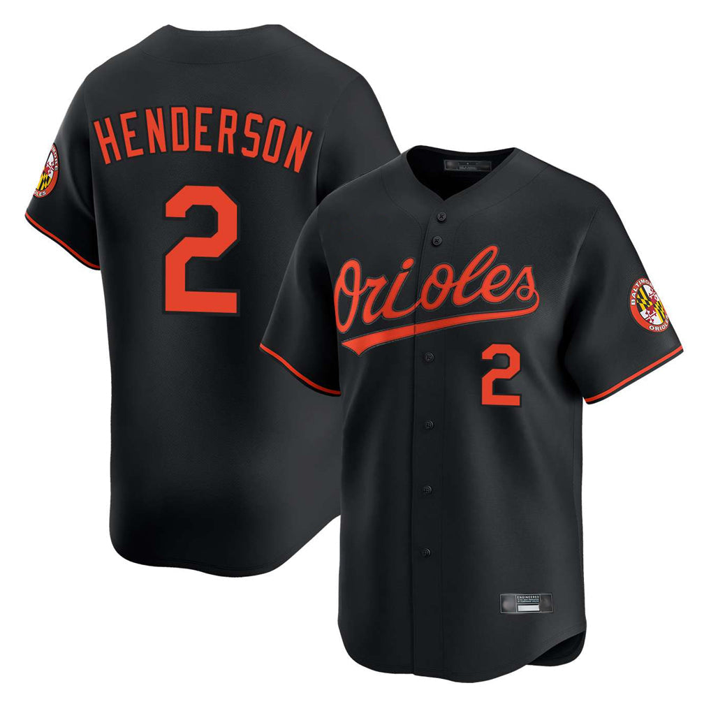 Davalo B.Orioles #2 Gunnar Henderson Player Black Limited Home Game Stitched Jerseys
