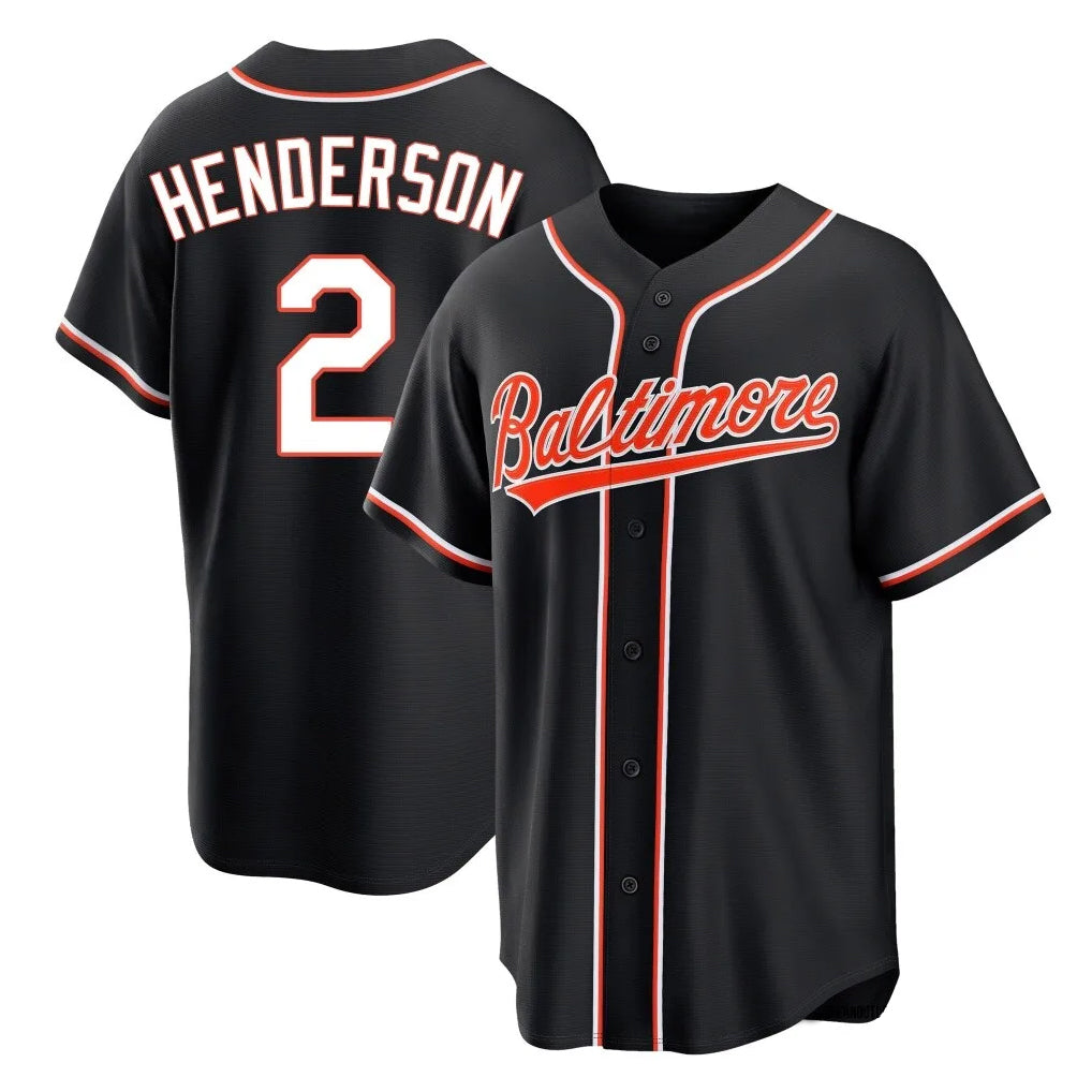 Davalo B.Orioles #2 Gunnar Henderson Player Black Out Home Game Stitched Jerseys
