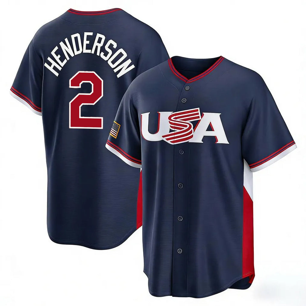 Davalo B.Orioles #2 Gunnar Henderson Player Navy USA 2026 World Classic Home Game Stitched Jerseys
