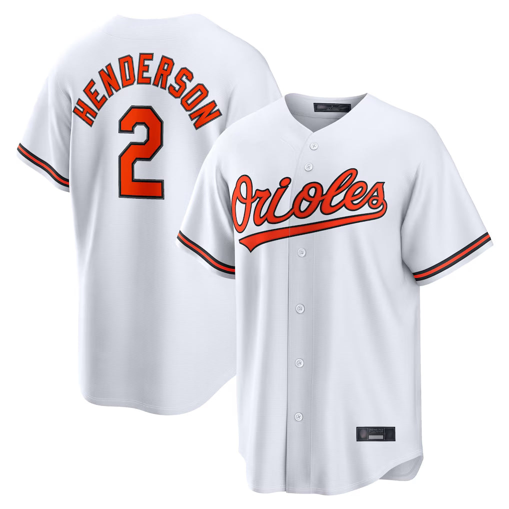 Davalo B.Orioles #2 Gunnar Henderson Player White Home Game Stitched Jerseys