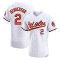 Davalo B.Orioles #2 Gunnar Henderson Player White Limited Elite Home Game Stitched Jerseys