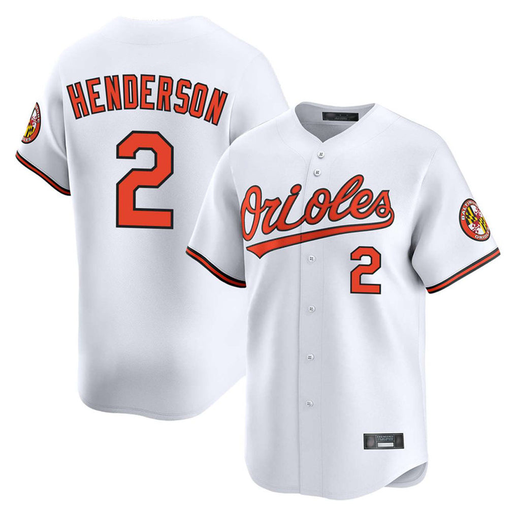 Davalo B.Orioles #2 Gunnar Henderson Player White Limited Home Game Stitched Jerseys