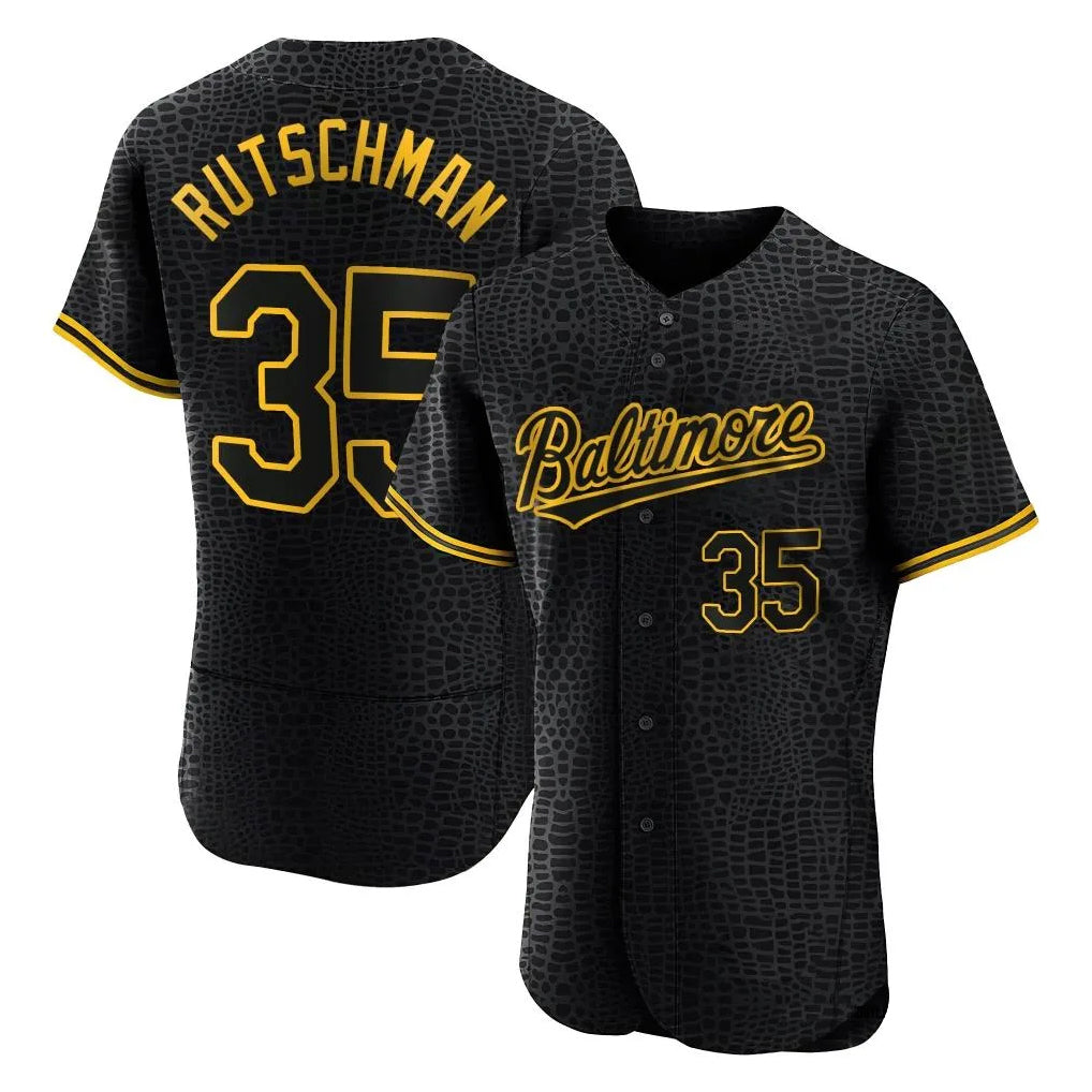 Davalo B.Orioles #35 Adley Rutschman Player Black Snake Skin City Limited Elite Home Stitched Jerseys