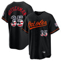 Davalo B.Orioles #35 Adley Rutschman Player Black USA 250 Fourth of July Home Game Stitched Jerseys