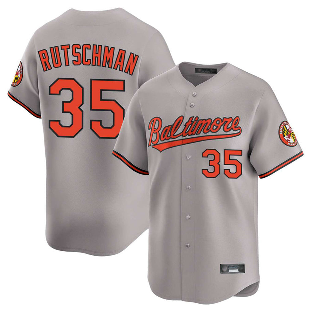 Davalo B.Orioles #35 Adley Rutschman Player Gray Home Game Stitched Jerseys
