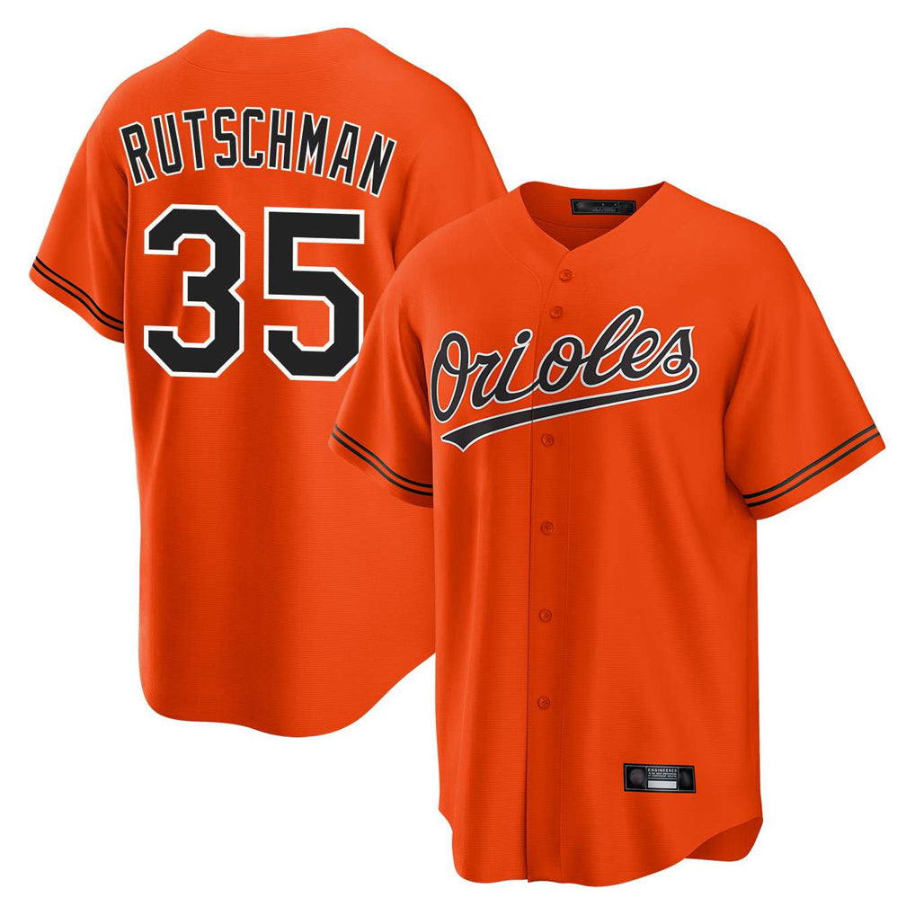 Davalo B.Orioles #35 Adley Rutschman Player Orange Home Game Stitched Jerseys
