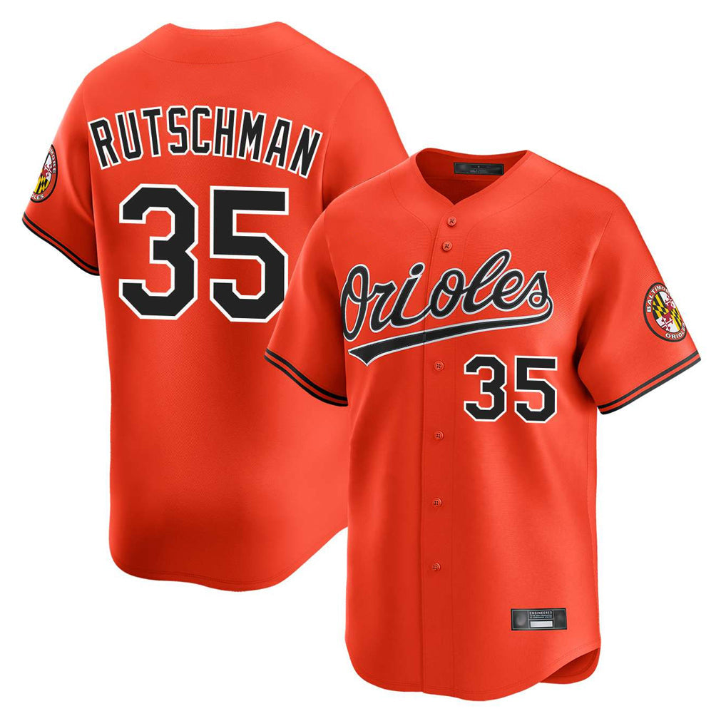 Davalo B.Orioles #35 Adley Rutschman Player Orange Limited Home Game Stitched Jerseys