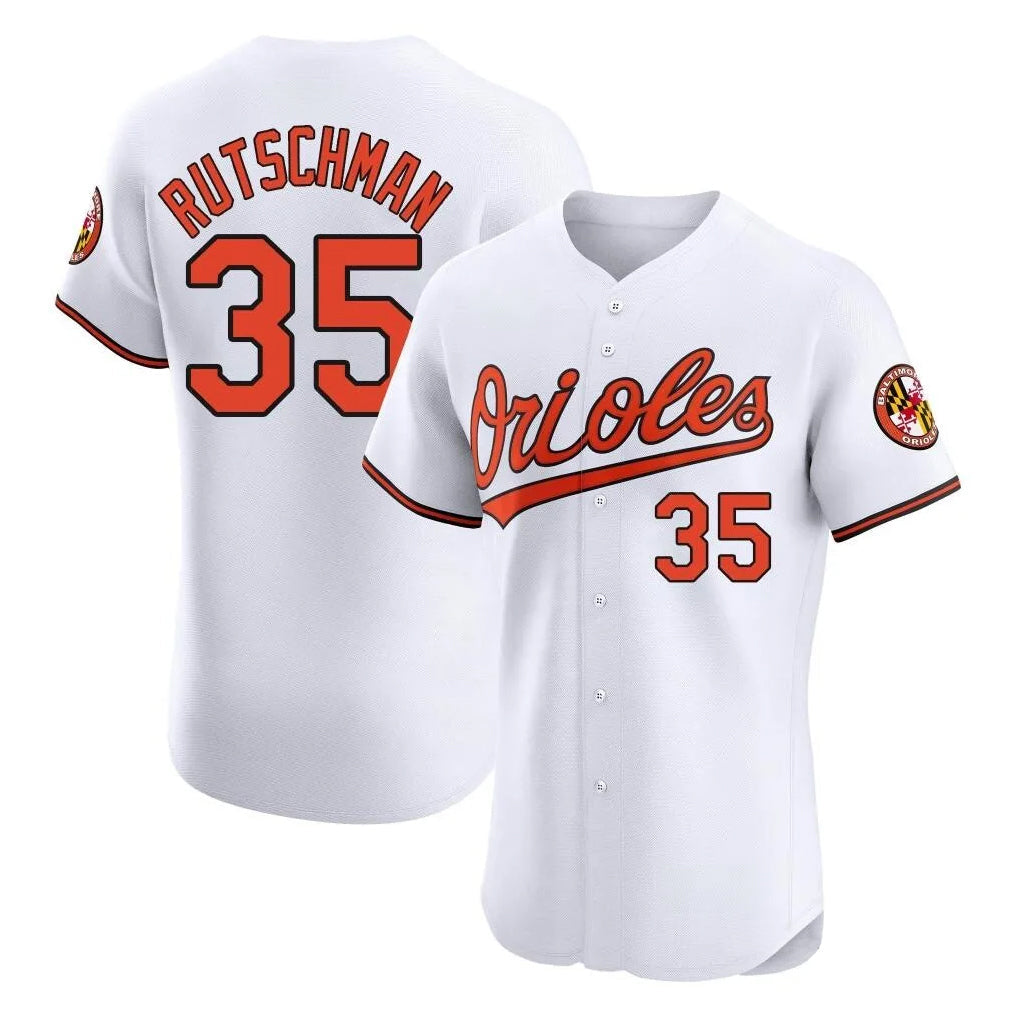 Davalo B.Orioles #35 Adley Rutschman Player White Limited Elite Home Game Stitched Jerseys