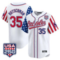 Davalo B.Orioles #35 Adley Rutschman White USA 250 Independence Day Vapor Premier Home Game Stitched Jerseys