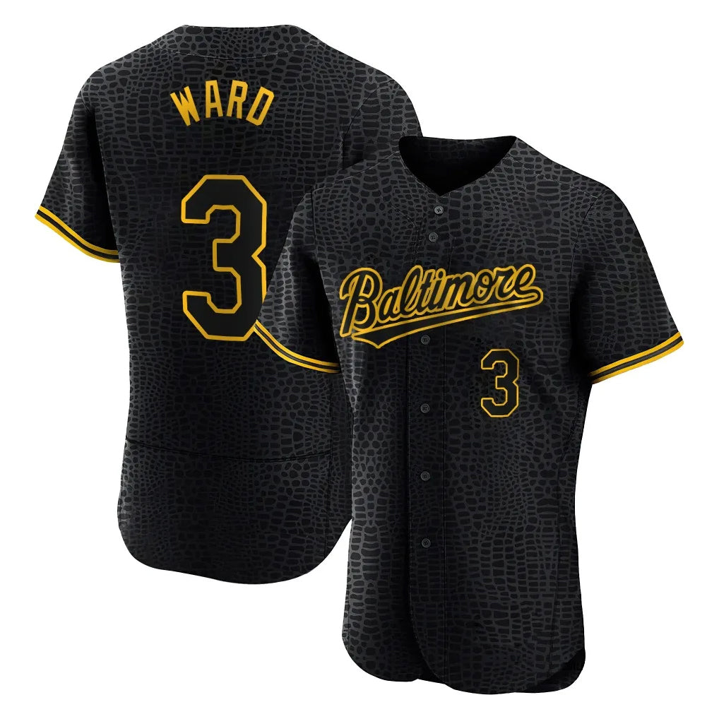 Davalo B.Orioles #3 Taylor Ward Player Black Snake Skin City Limited Elite Home Stitched Jerseys