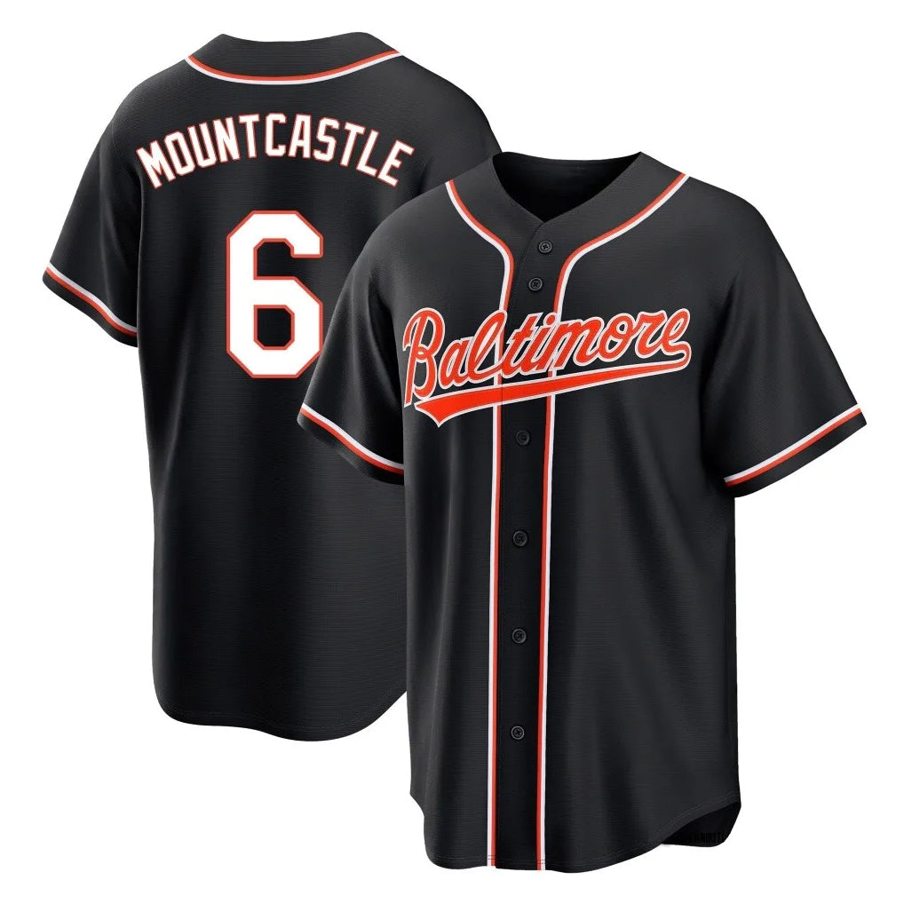 Davalo B.Orioles #6 Ryan Mountcastle Player Black Out Home Game Stitched Jerseys