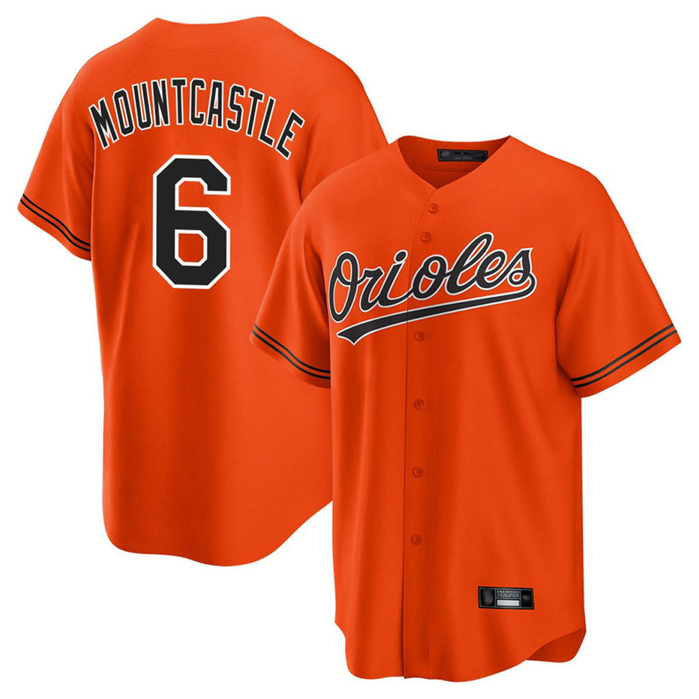 Davalo B.Orioles #6 Ryan Mountcastle Player Orange Home Game Stitched Jerseys