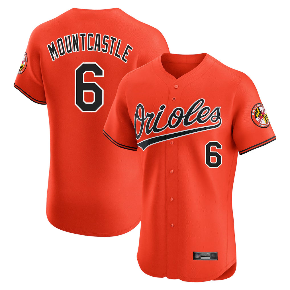 Davalo B.Orioles #6 Ryan Mountcastle Player Orange Limited Elite Home Game Stitched Jerseys