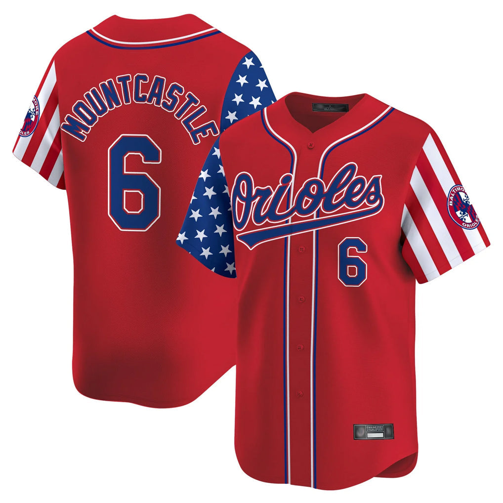 Davalo B.Orioles #6 Ryan Mountcastle Player Red Independence Day Vapor Premier Limited Home Game Stitched Jerseys