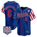 Davalo B.Orioles #6 Ryan Mountcastle Player Royal USA 250 Independence Day Vapor Premier Limited Home Game Stitched Jerseys