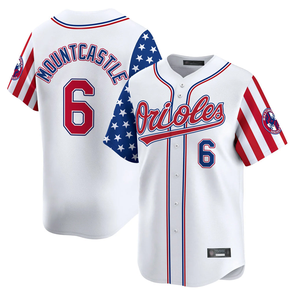 Davalo B.Orioles #6 Ryan Mountcastle Player White Independence Day Vapor Premier Home Game Stitched Jerseys