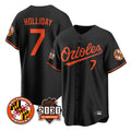 Davalo B.Orioles #7 Jackson Holliday Player Black 30th Anniversary of 2131 Home Game Stitched Jerseys