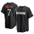 Davalo B.Orioles #7 Jackson Holliday Player Black City Connect Home Game Stitched Jerseys