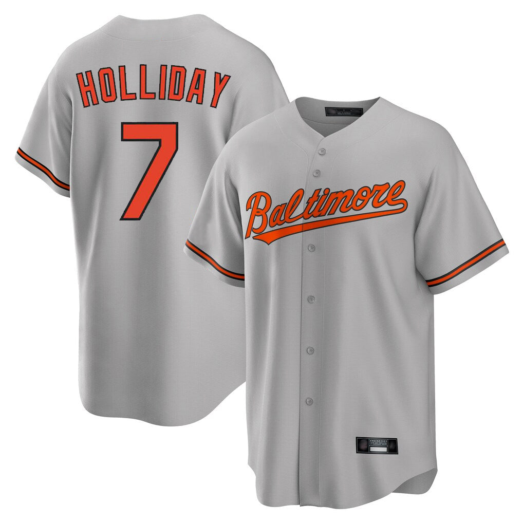 Davalo B.Orioles #7 Jackson Holliday Player Gray Home Game Stitched Jerseys