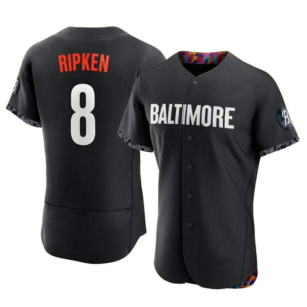 Davalo B.Orioles #8 Cal Ripken Player Black City Connect Limited Elite Home Game Stitched Jerseys