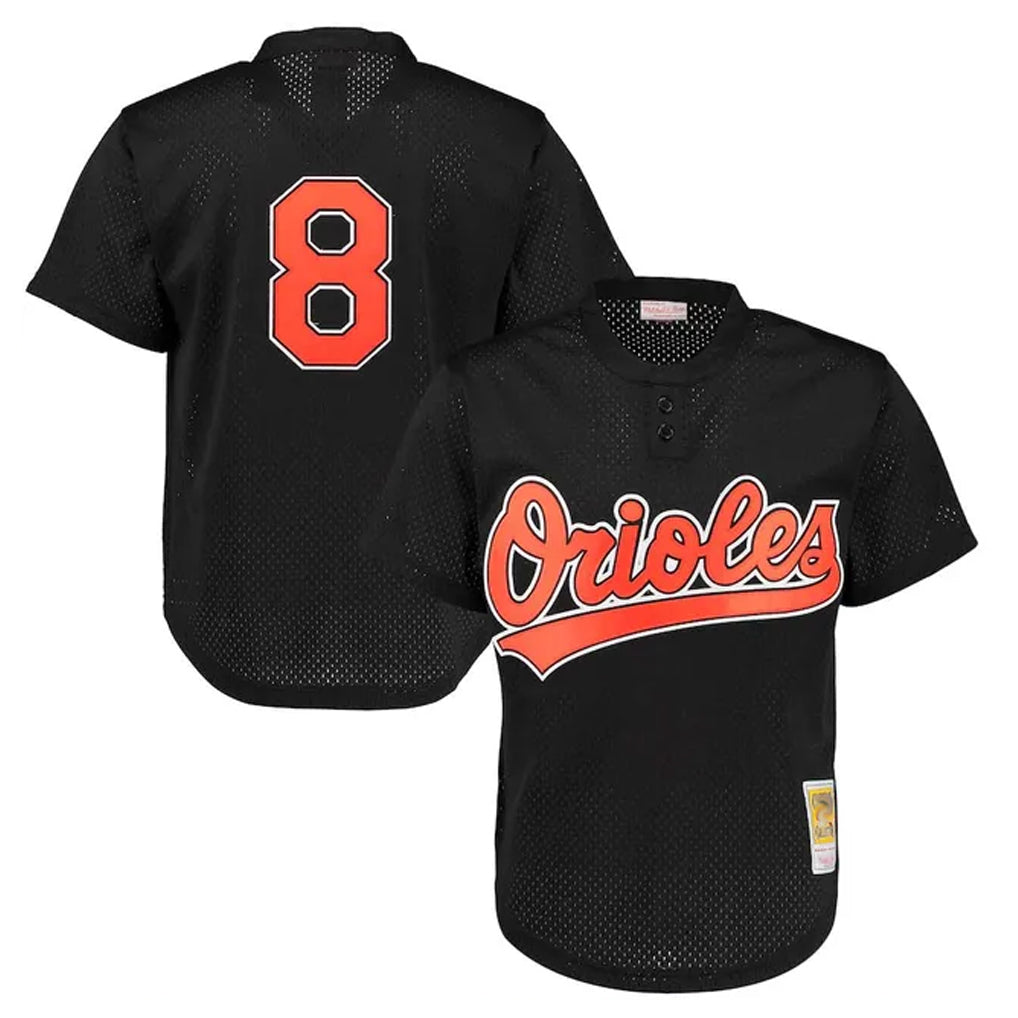 Davalo B.Orioles #8 Cal Ripken Player Black Mitchell & Ness 1997 Cooperstown Mesh Game Stitched Jerseys