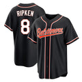 Davalo B.Orioles #8 Cal Ripken Player Black Out Home Game Stitched Jerseys
