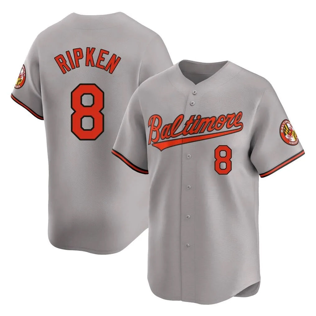 Davalo B.Orioles #8 Cal Ripken Player Gray Limited Home Game Stitched Jerseys