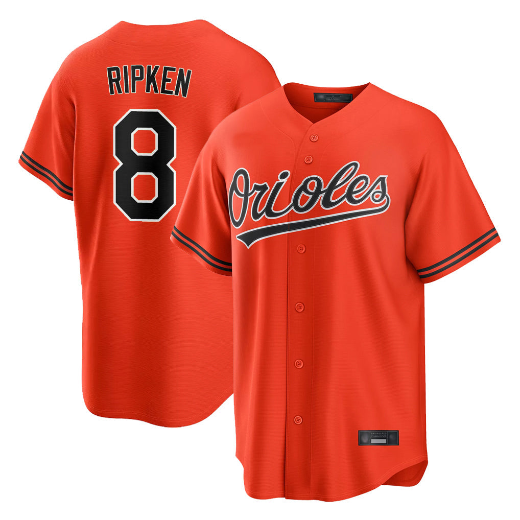 Davalo B.Orioles #8 Cal Ripken Player Orange Home Game Stitched Jerseys