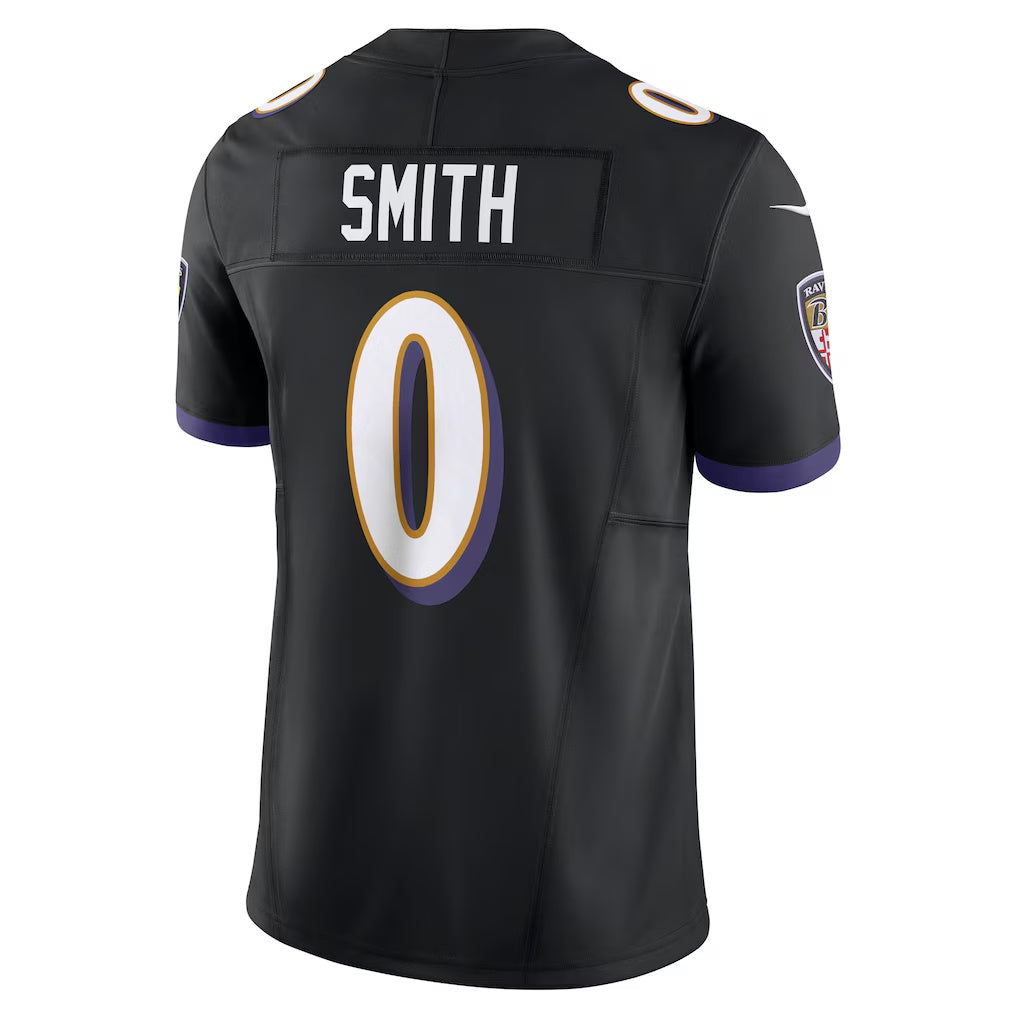 Davalo B.Ravens #0 Roquan Smith Black Alternate Vapor F.U.S.E. Limited Stitched Jerseys