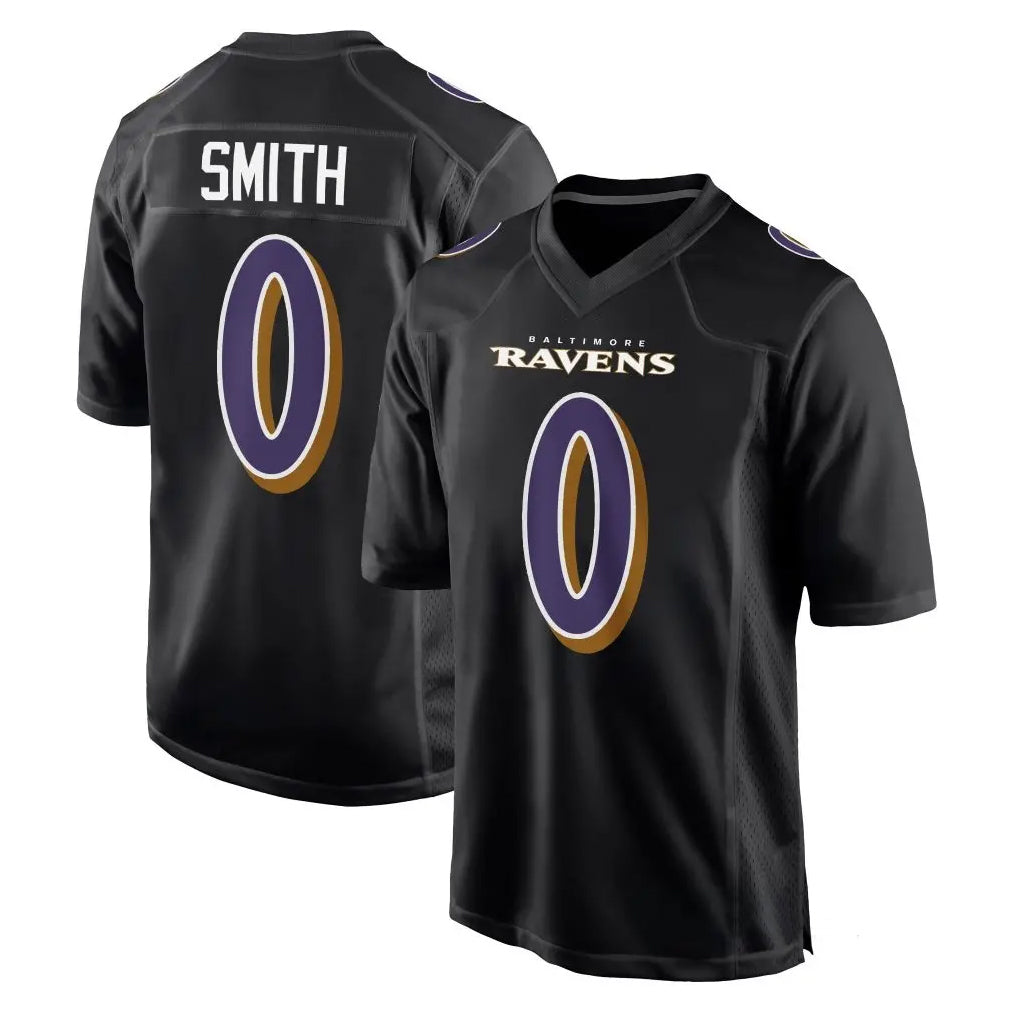 Davalo B.Ravens #0 Roquan Smith Player Black Carbon Fashion Home Game Stitched Jerseys