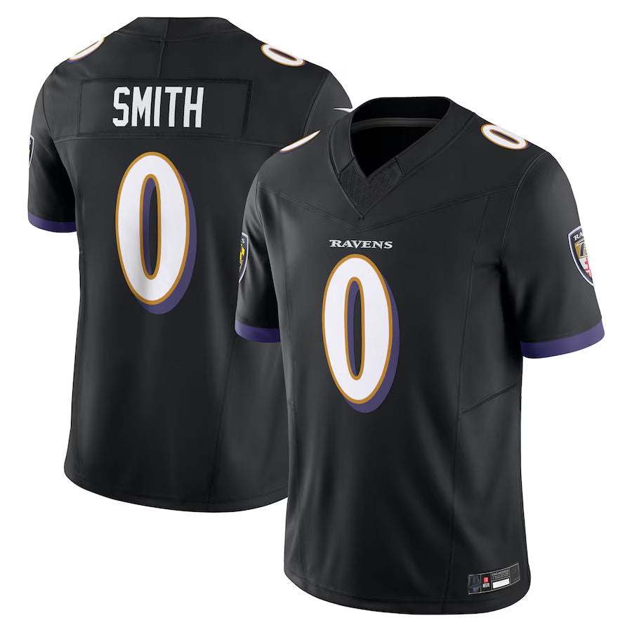 Davalo B.Ravens #0 Roquan Smith Player Black Vapor F.U.S.E. Limited Stitched Jerseys