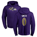 Davalo B.Ravens #0 Roquan Smith Player Purple Salute to Service Pullover Hoodie Stitched Jerseys