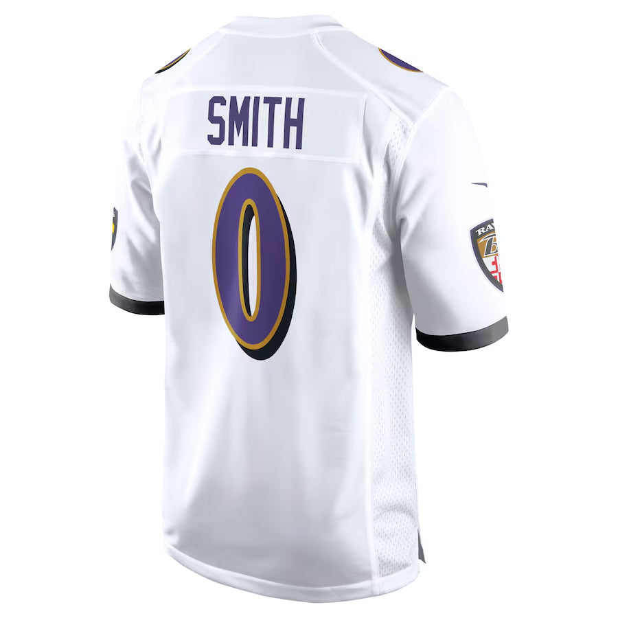 Davalo B.Ravens #0 Roquan Smith Player White Alternate Home Game Stitched Jerseys