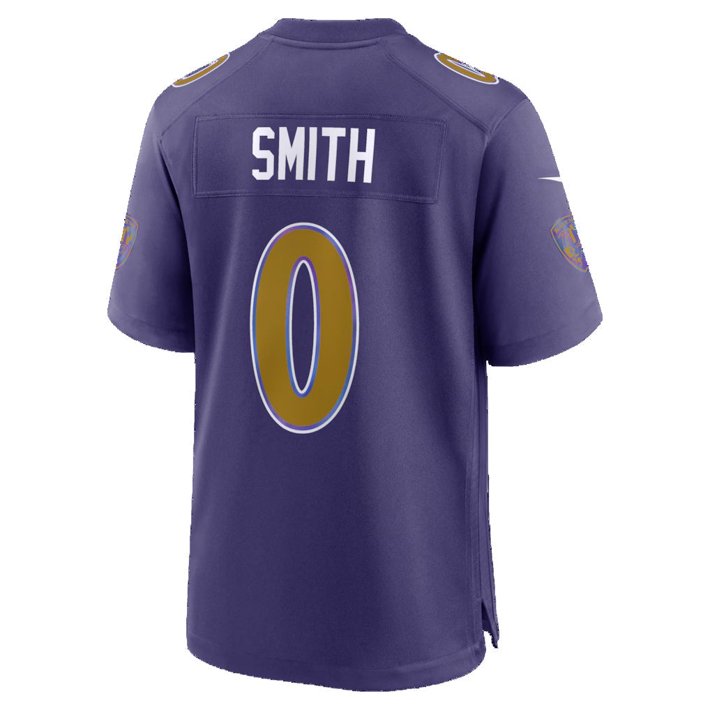 Davalo B.Ravens #0 Roquan Smith Purple Alternate Game Stitched Jerseys
