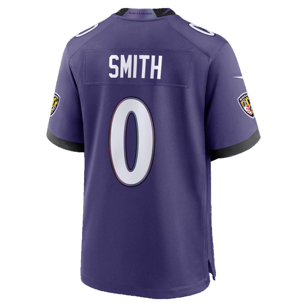 Davalo B.Ravens #0 Roquan Smith Purple Team Game Stitched Jerseys