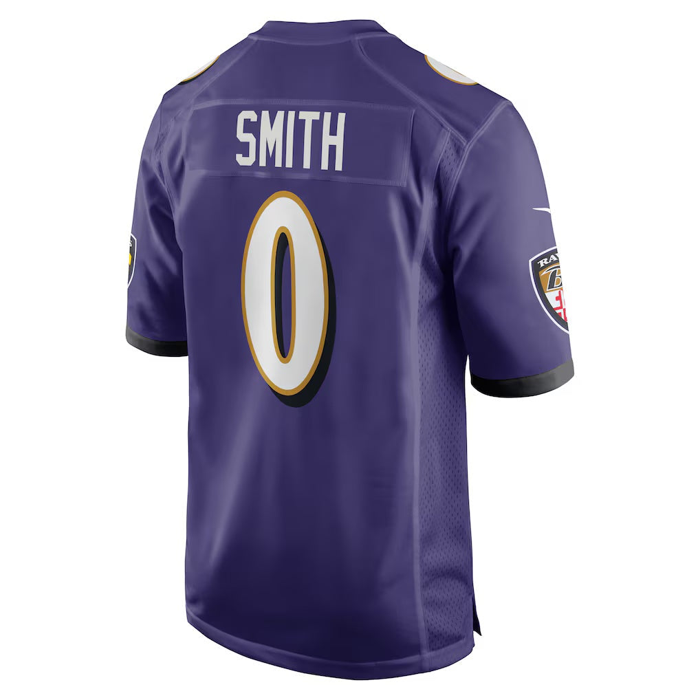Davalo B.Ravens #0 Roquan Smith Purple Team Game Stitched Jersey