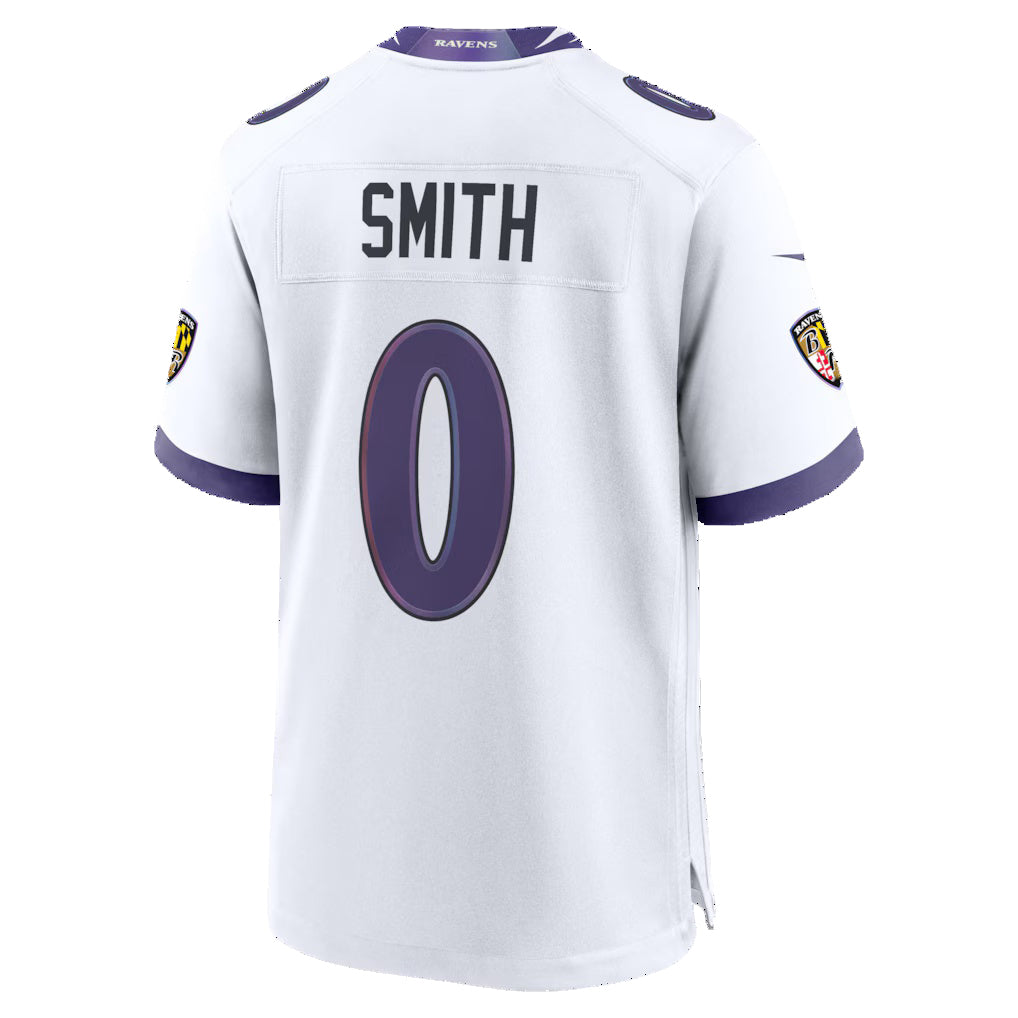 Davalo B.Ravens #0 Roquan Smith White Game Stitched Jerseys
