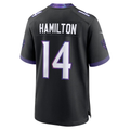 Davalo B.Ravens #14 Kyle Hamilton Black Alternate Game Stitched Jerseys