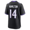 Davalo B.Ravens #14 Kyle Hamilton Player Black Home Game Stitched Jerseys