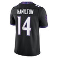Davalo B.Ravens #14 Kyle Hamilton Player Black Limited Elite Home Game Stitched Jerseys