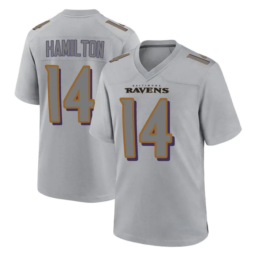 Davalo B.Ravens #14 Kyle Hamilton Player Gray Replica Limited Stitched Jerseys
