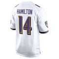 Davalo B.Ravens #14 Kyle Hamilton Player White Alternate Home Game Stitched Jerseys