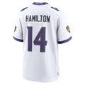 Davalo B.Ravens #14 Kyle Hamilton Player White Home Game Stitched Jerseys