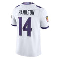 Davalo B.Ravens #14 Kyle Hamilton Player White Limited Elite Home Game Stitched Jerseys