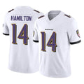 Davalo B.Ravens #14 Kyle Hamilton Player White Vapor F.U.S.E. Limited Elite Home Game Stitched Jerseys