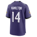 Davalo B.Ravens #14 Kyle Hamilton Purple Team Game Stitched Jerseys