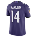 Davalo B.Ravens #14 Kyle Hamilton Purple Team Vapor F.U.S.E. Stitched Limited Jerseys