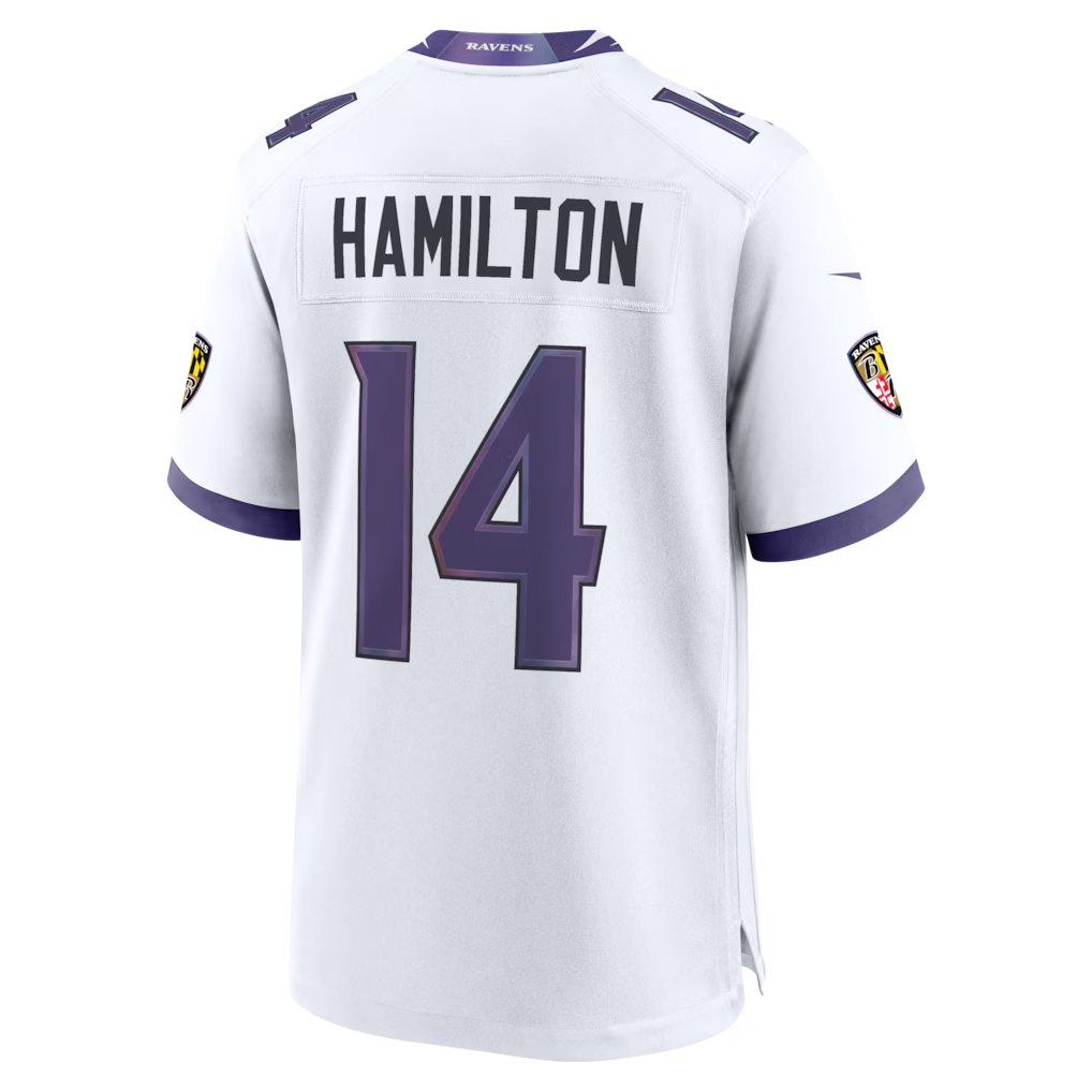 Davalo B.Ravens #14 Ravens Kyle Hamilton White Game Stitched Jerseys